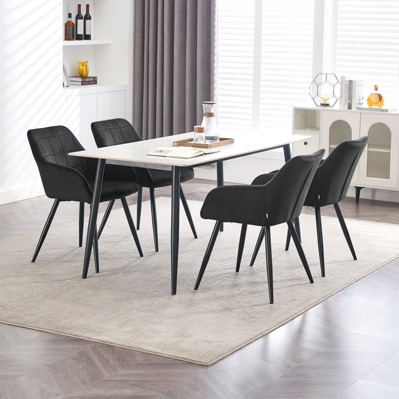 Palumbo Upholstered Dining Chair, Black, Charcoal