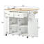 Îlot de cuisine avec prise de courant, îlot de rangement avec abattant et bois d'hévéa, rangement ouvert et support à vin, 5 roulettes, avec rangement réglable pour la maison, la cuisine et la salle à manger-1137576329