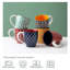 16 oz Tasse à café en grès (ensemble de 6), tasses bicolores style American Diner