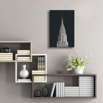  'Chrysler Building On Black' by Wild Apple Portfolio Acrylic Glass Wall Art, 16" x 24"