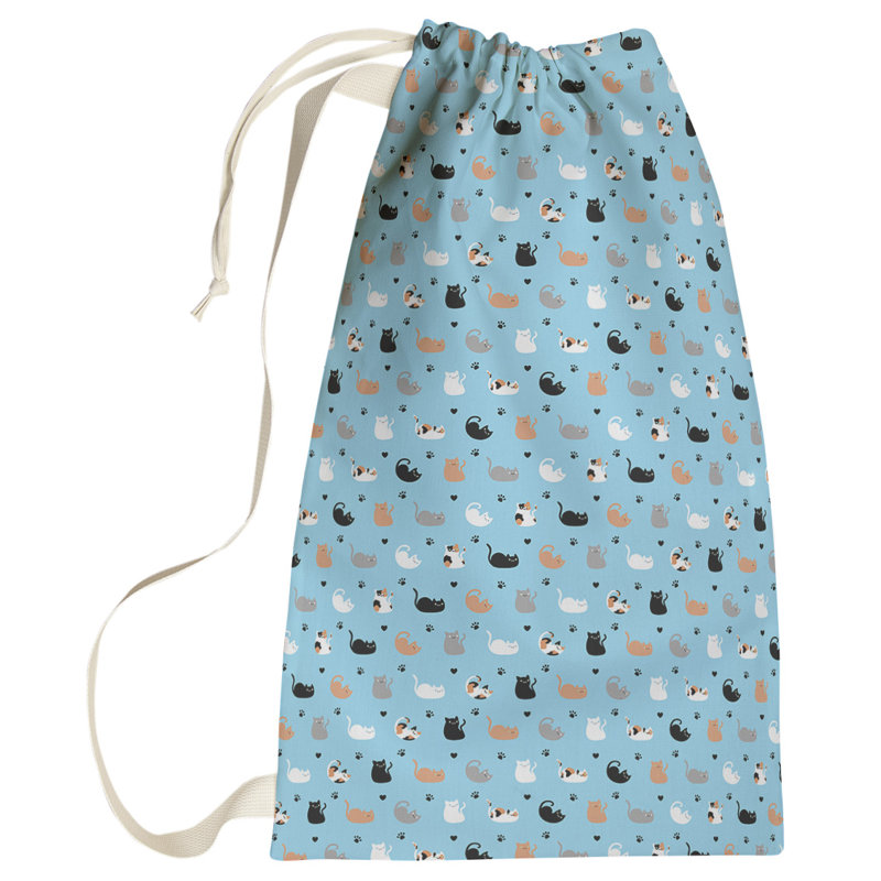 Sac à linge pour chat, Petit (H 64 po x l 20 po x P 1,5 po), Bleu clair