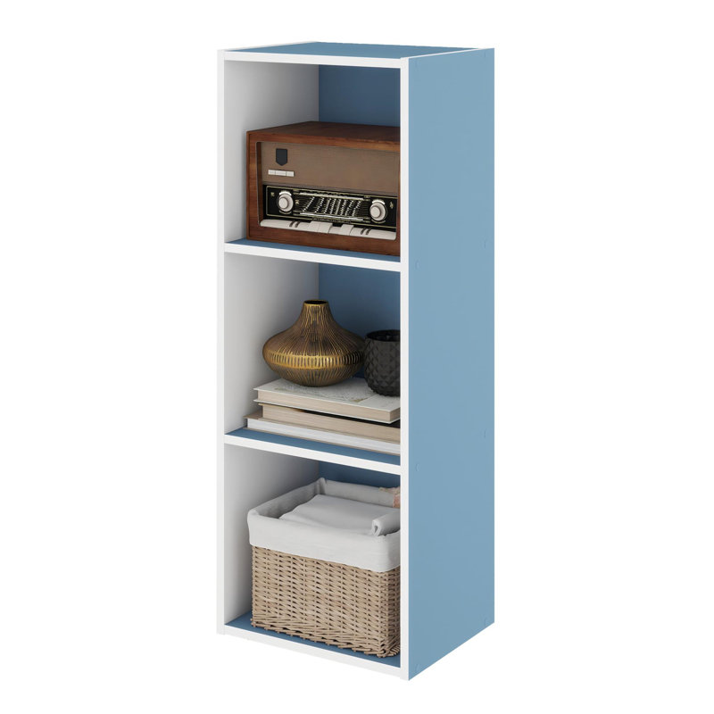  Bibliothèque réversible Luder, (3 tablettes) H 31,5 po x l 12 po x P 9,3 po, Blanc / Bleu