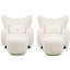 Fauteuil 2p blanc et pour bureau à domicile, espaces variés idéaux, mousse haute densité, fauteuil à oreilles avec structure renforcée avec bureau approprié, rembourrage en mousse confortable