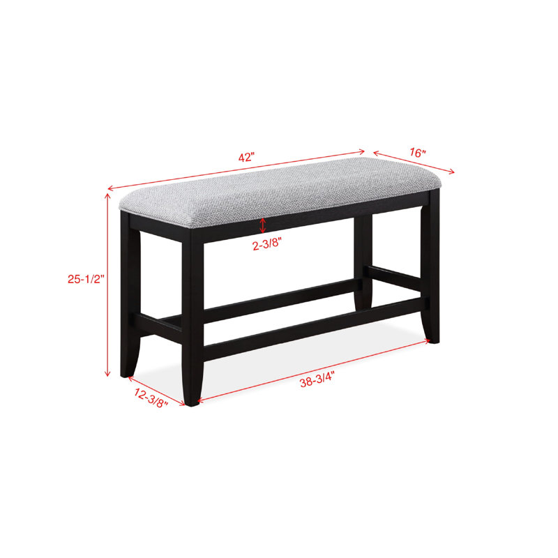 Transitional Style Counter-height Seat In Fabric - Comfortable & Stylish Bench Elegant Contemporary Design