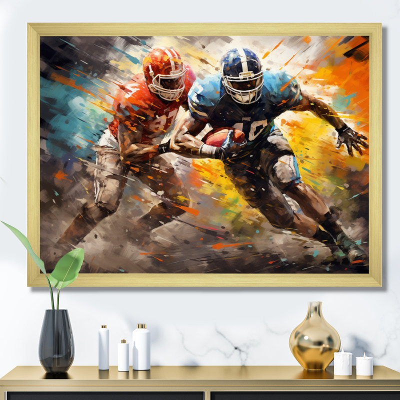 Football The Winning II - Sports Wall Decor, H 30 po x l 40 po x P 1,5 po, Cadre doré à une seule photo