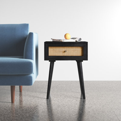 Solid Wood End Table with Storage