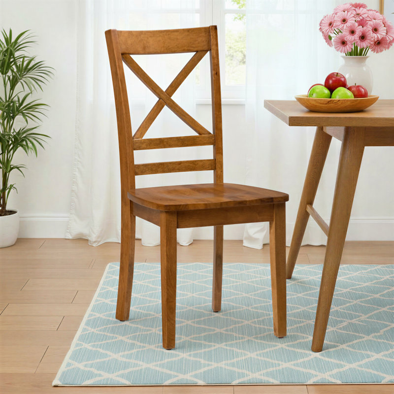 Chaise d'appoint en bois massif Brinson, Miel