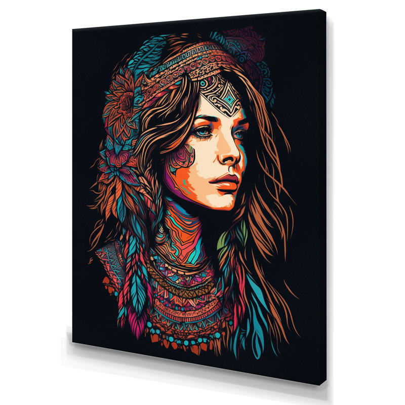 «Contemporary Bohemian Woman I» sur toile, H 40 po x l 30 po x P 1,5 po, Toile tendue