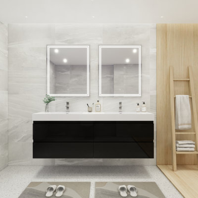 Hartsock Double Bathroom Vanity with Acrylic Top