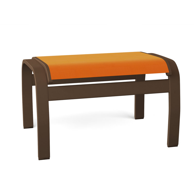 Repose-pieds d'extérieur avec coussin Askar, Désert texturé, Toile Sunbrella® tangerine