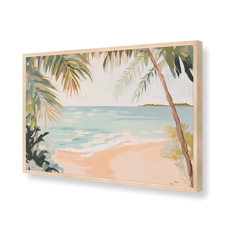 «Tropical Shade Retreat», reproduction encadrée, H 13 po x l 17 po, Érable brut