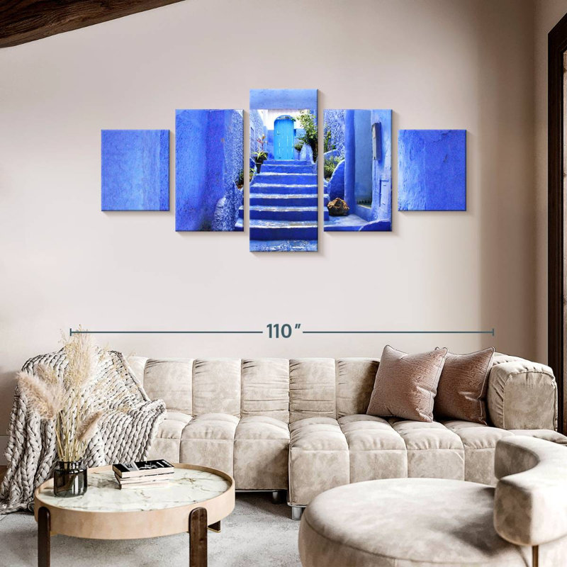 Moroccan Blue Pathway, 42" H x 92" W