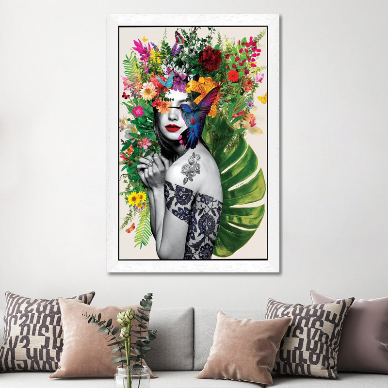 Chelsea Flowers 1 Piece Wall Art on Canvas, 66.04 cm H x 45.72 cm W, White Framed