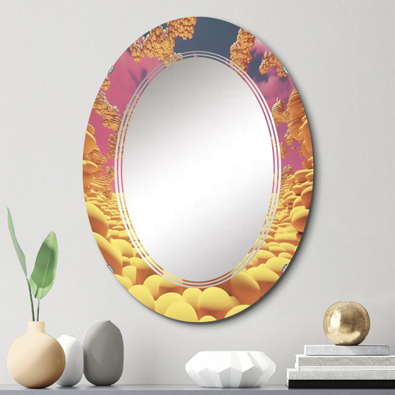 Portici - Miroir mural moderne ovale, 30 po x 20 po