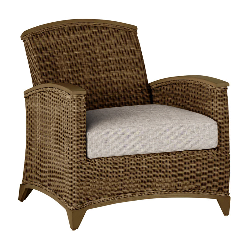 Astoria Woven Lounge Chair, Raffia/Oak, Welt, Linen Snow