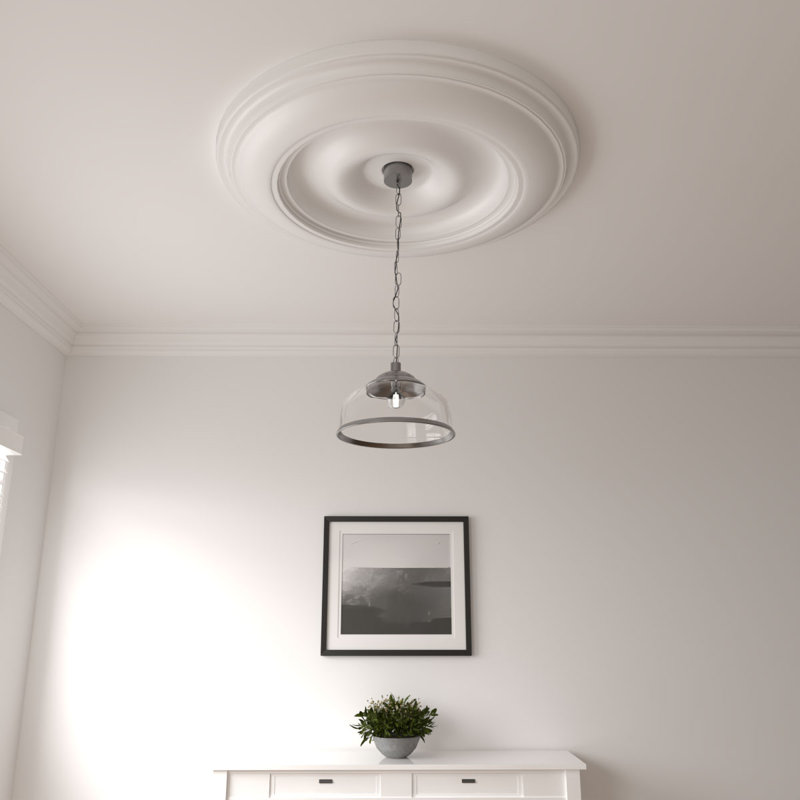 Médaillon de plafond Endurathane Galveston, DE 51 po x P 3 5/8 po x P 3 3/8 po (convient aux auvents jusqu'à 5 7/8 po), fini craquelé Gobi peint à la main