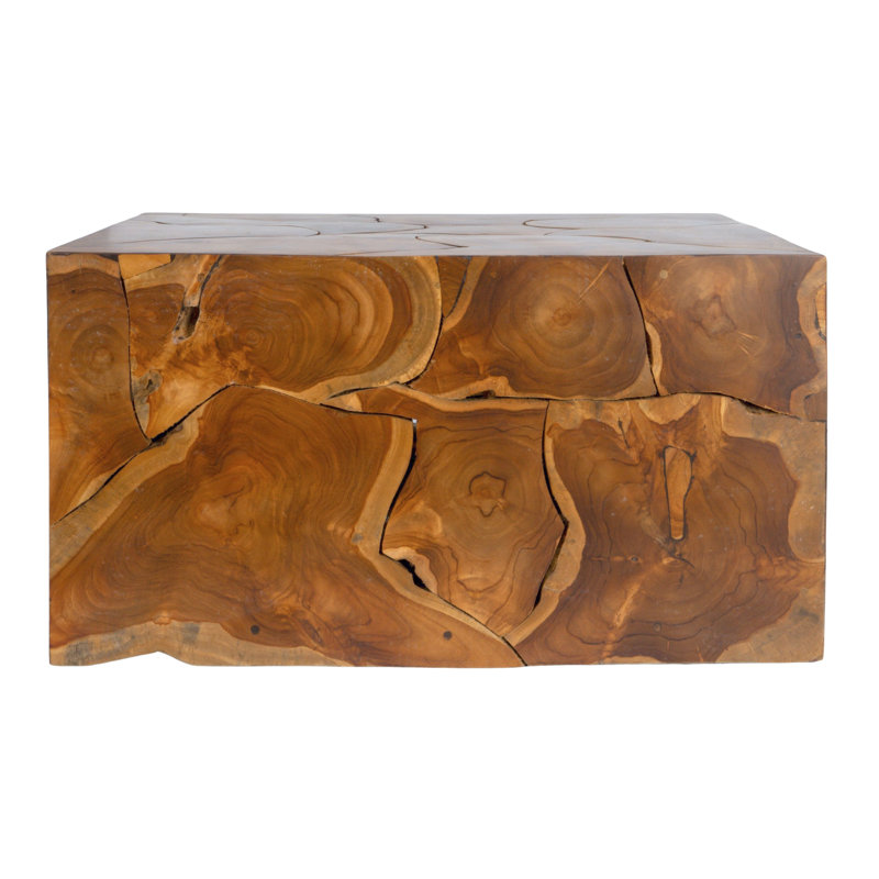 Table basse Mesa Teakwood Root Square, naturel, H 15,75 po x L 30 po x l 30 po 