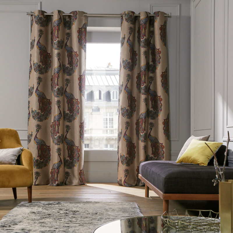 Indra Blackout Single Curtain Single Panel, 134 W x 350 D cm