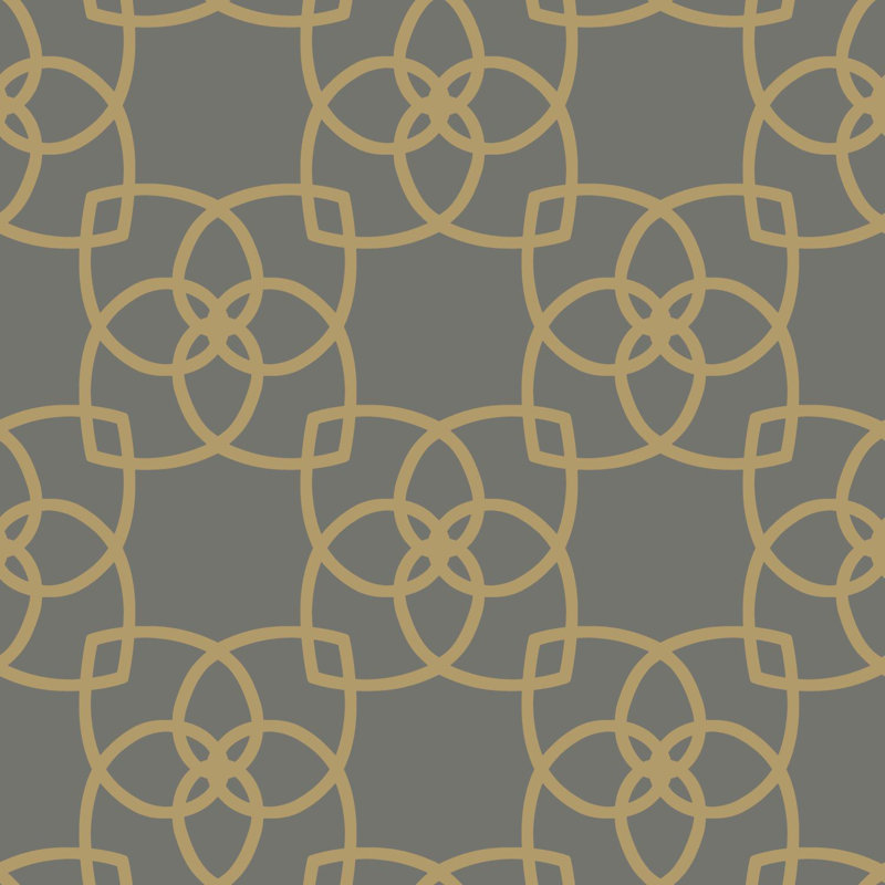 Dazzling Dimensions Geometric Metallic Wallpaper Double Roll, Charcoal/Gold