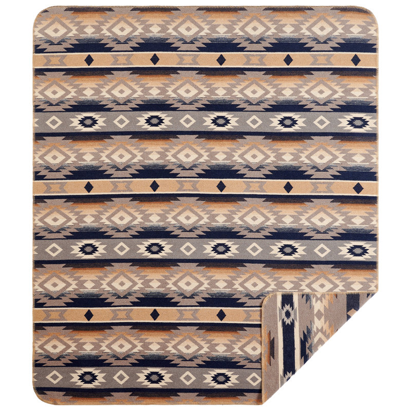  Mesa  Wool Blend Aztec Design Southwestern Throw Blanket, King
