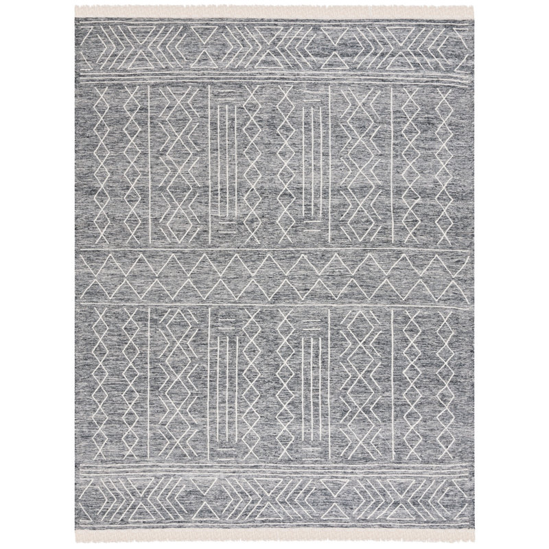 Rempe Kilim Hand Loomed Wool Southwestern Rug, Rectangle 8' x 10'