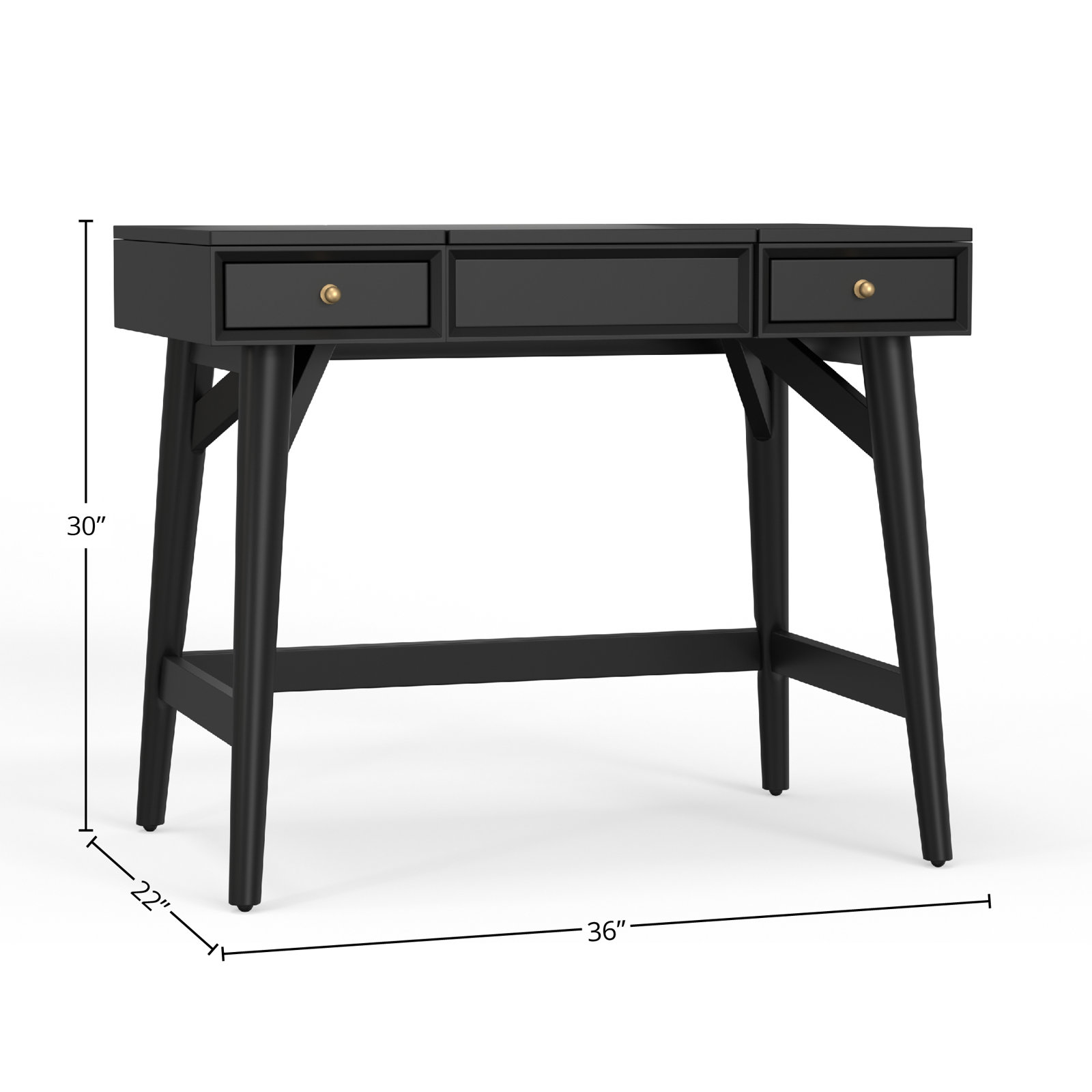 Williams Vanity with Mirror, Black