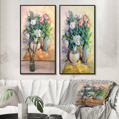 " Flower Vases Impressionism " 2 - Pieces