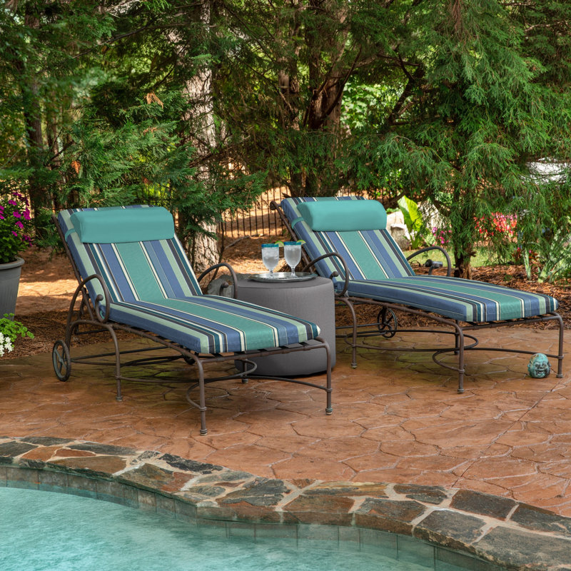 Casual Cushion Outdoor Chaise Headrest Pillow, Sunbrella Fade & Water Resistant for Chaise Loungers & Pool Recliners, 19"W x 8.5"L, 3.25" thick, Removable Cover, Canvas Aruba
