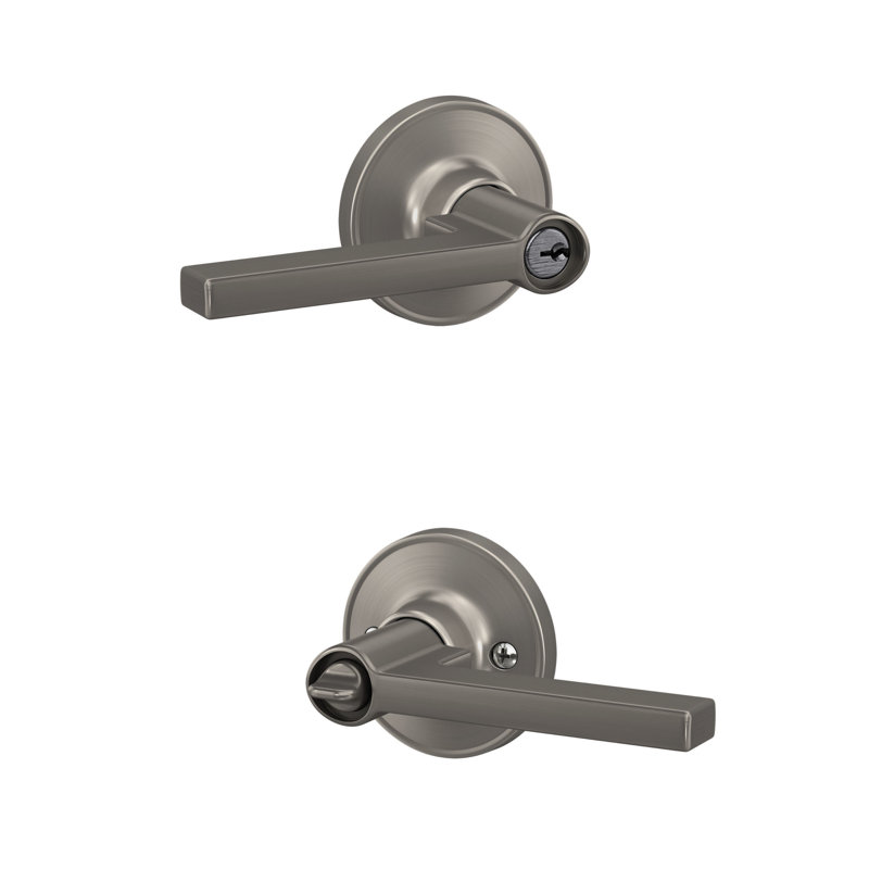 Solstice Lever Keyed Entry Lock, Satin Nickel