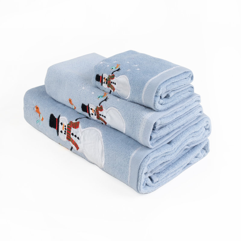 Ensemble de 3 serviettes de Noël de luxe à broder 100% coton de qualité supérieure Home Decor
