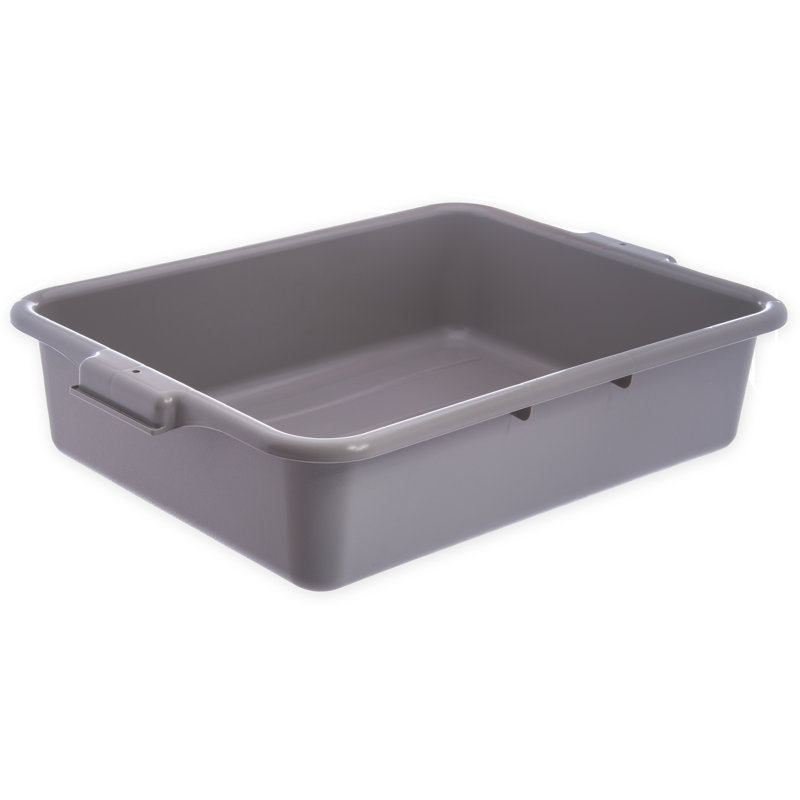 Carlisle Food Service Products Comfort Curve™ Polyethylene (HDPE) Bin, Gray, 5" H x 15" W x 20" D