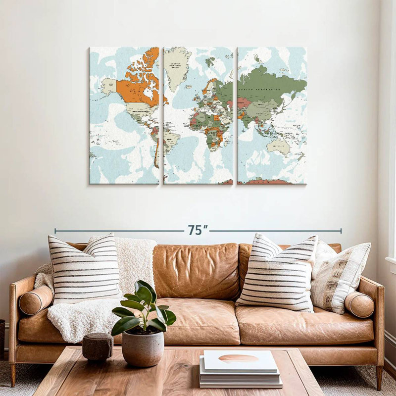 Carte du monde éducatif VI, H 36 po x l 57 po