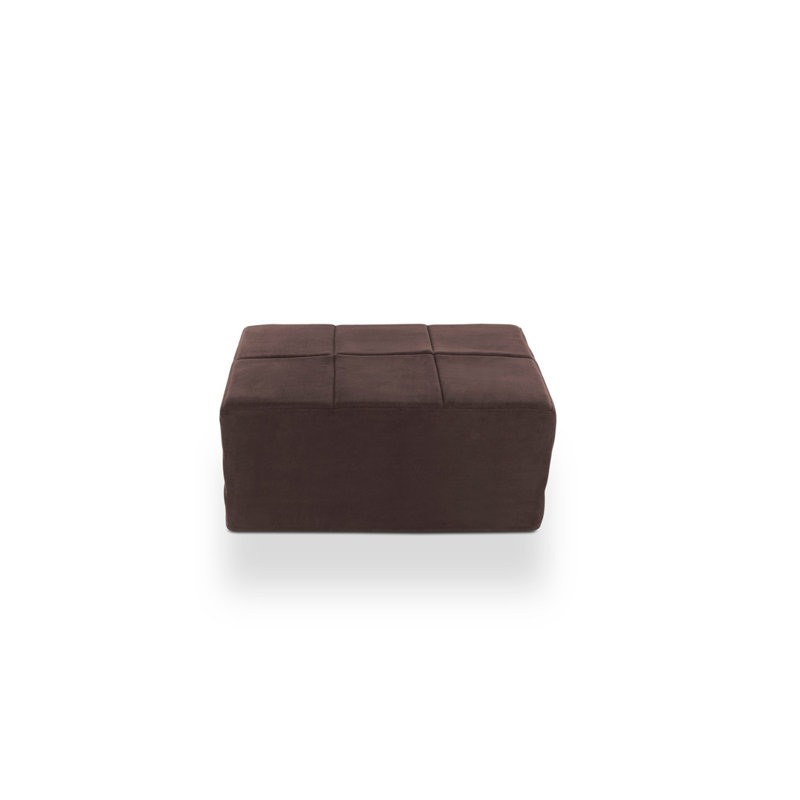 Repose-pieds rectangulaire de 35,4 po de largeur, 100 % polyester brun