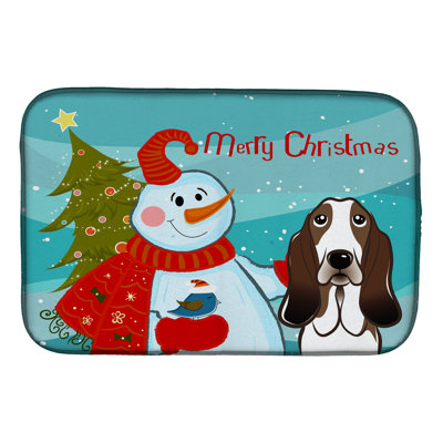 Tapis de séchage bonhomme de neige avec hound basset