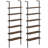 2 PCS 6-tier Ladder Shelf 72 Inches Industrial Wall Mounted Bookshelf-1619911317