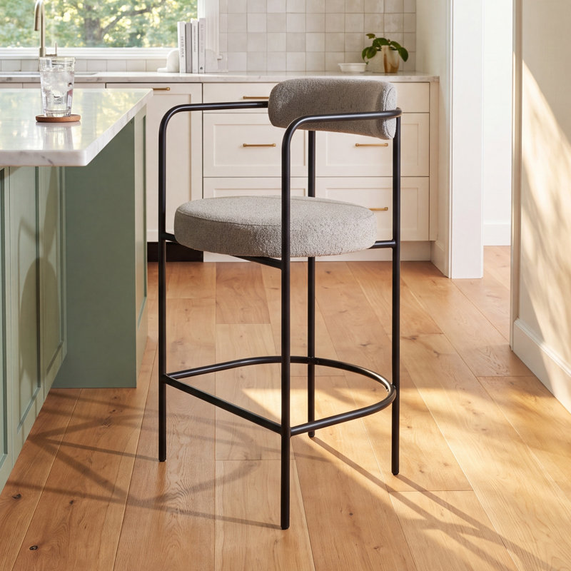 Liana Upholstered Counter Stool, Gray