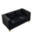 Combinaison 3 places et plus noire, fascination moderne, livraison rapide de notre part, rembourrage en mousse, pieds en métal, 6 coussins, capacité de siège de 250 lb par personne 3, conception avec pieds, rangement américain, lb / siège,-1009733188-1009733185