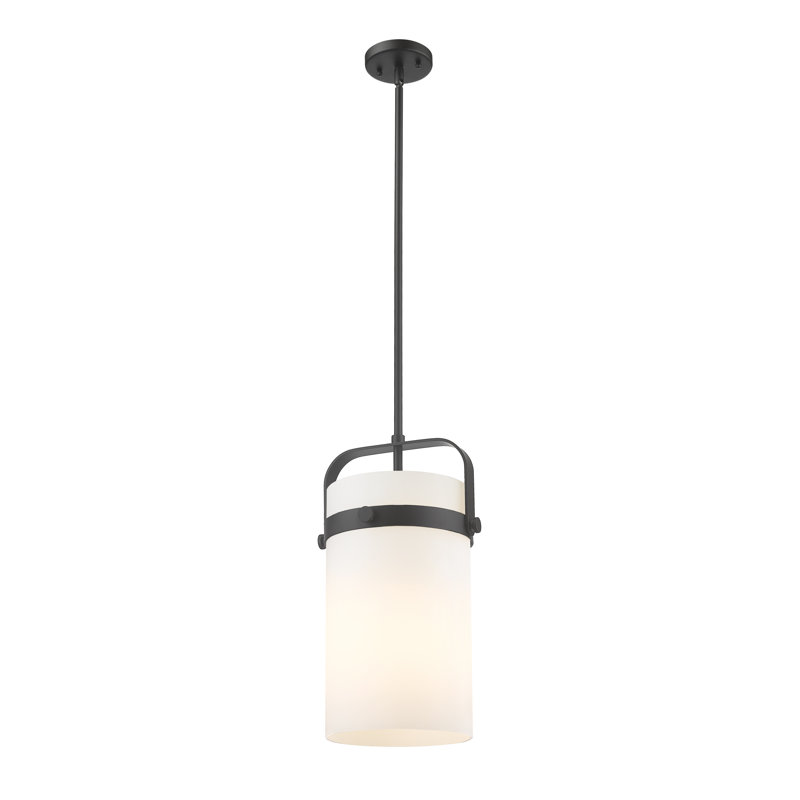 Luminaire suspendu à colonne 4 lumières Erie, H 14 po x l 8 po x P 8 po, Blanc mat, Noir mat