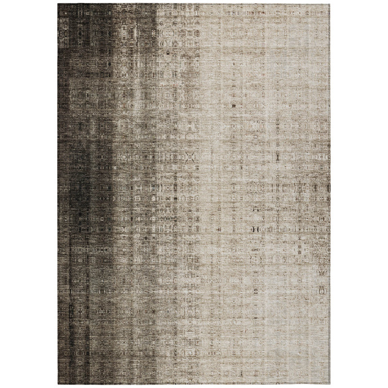 Machine Washable Indoor/Outdoor Kaczor ACN2240 Stripes Rug, Rectangle 5' x 7'6"