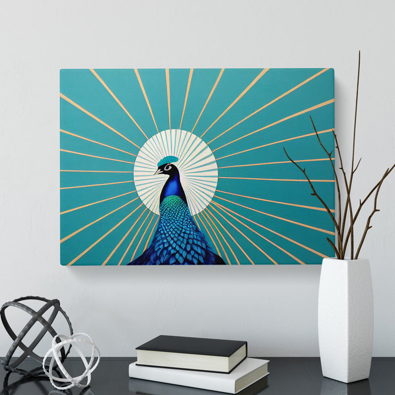 Beauty Of The Peacock Abstract - Wrapped Canvas, 50cm H x 76cm W x 3cm D