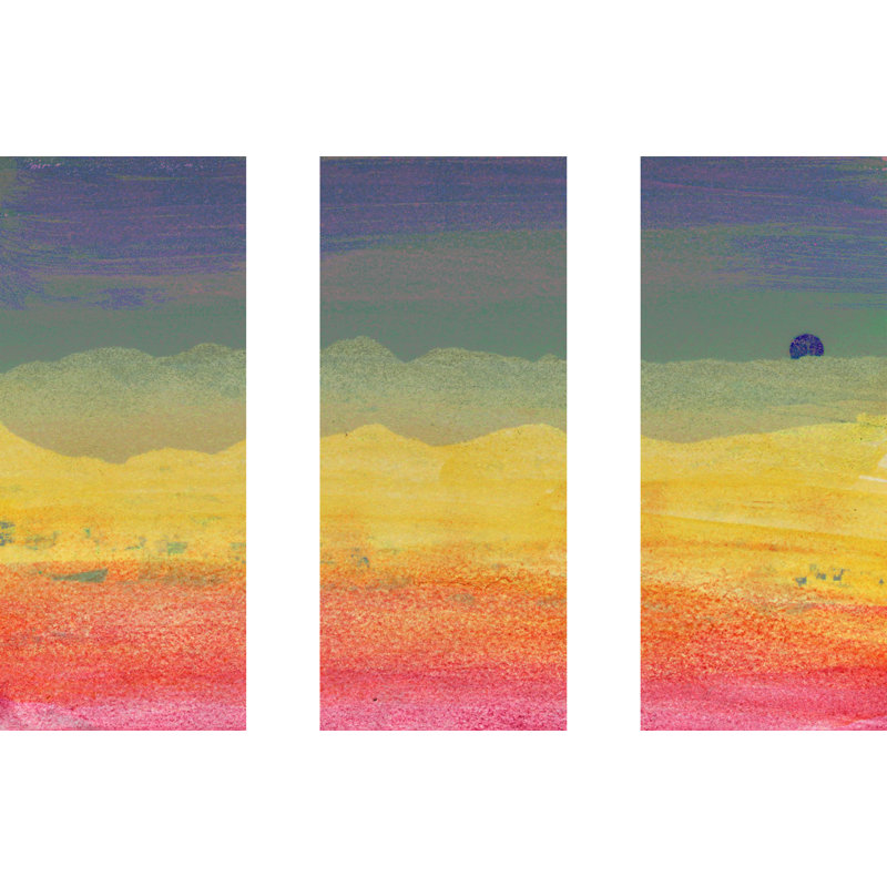 « désert sun triptyque », reproduction d’art sur toile tendue, 40 po x 60 po