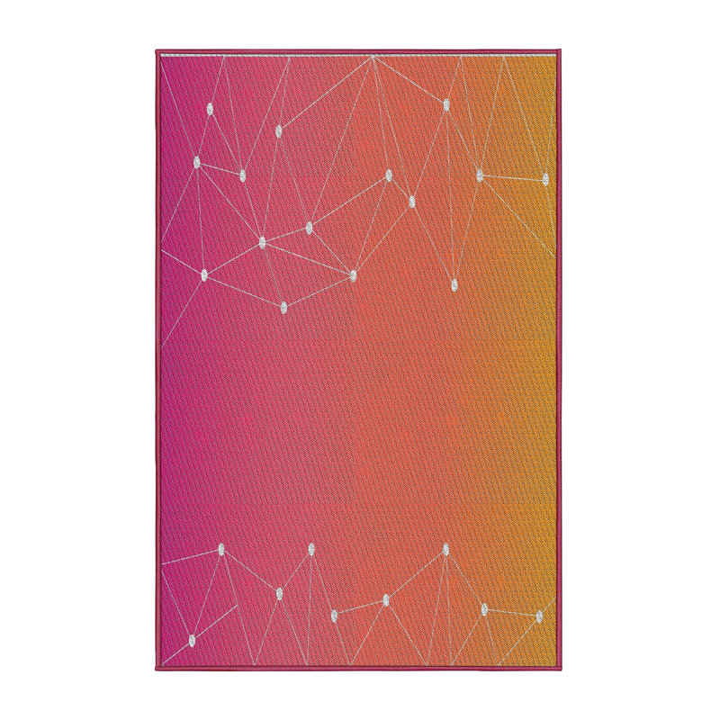 Tapis rouge / vert à motif géométrique Siegbert, Rectangle 5 pi x 7 pi