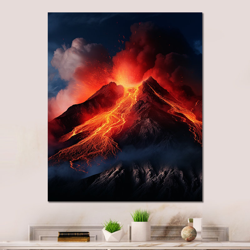 «Volcano Volcanic Symphony I» sur, H 40 po x l 30 po x P 1,5 po