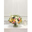 17 Inch Multicolor Real Touch Rose and Silk Peony Centerpiece in Clear Glass Vase, Yellow Pink White Faux Floral Arrangement for Dining Table and Wedding Decor