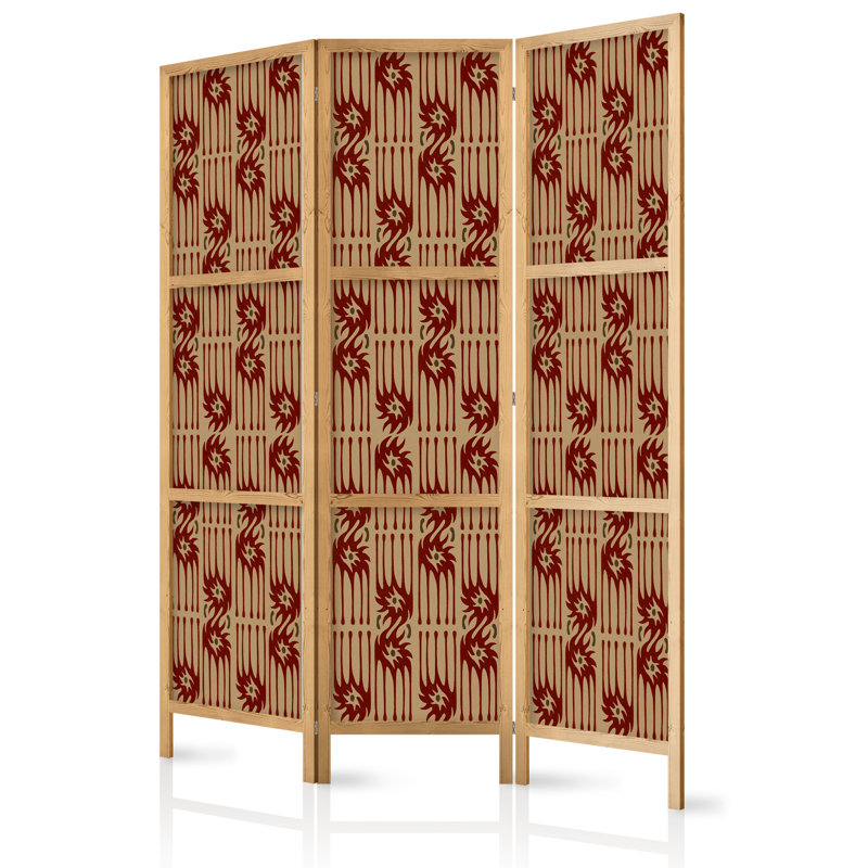 171cm H Solid Wood Folding Room Divider, 171cm H x 135cm W x 1.2cm D, 3
