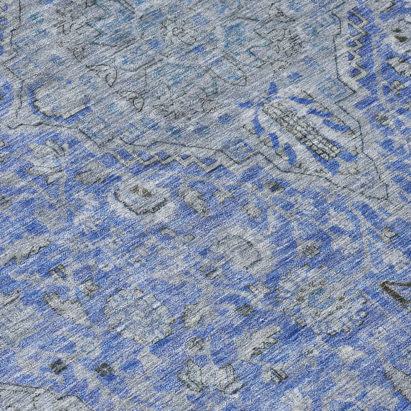 Tapis intérieur / extérieur bleu Vexira, 8' x 10'