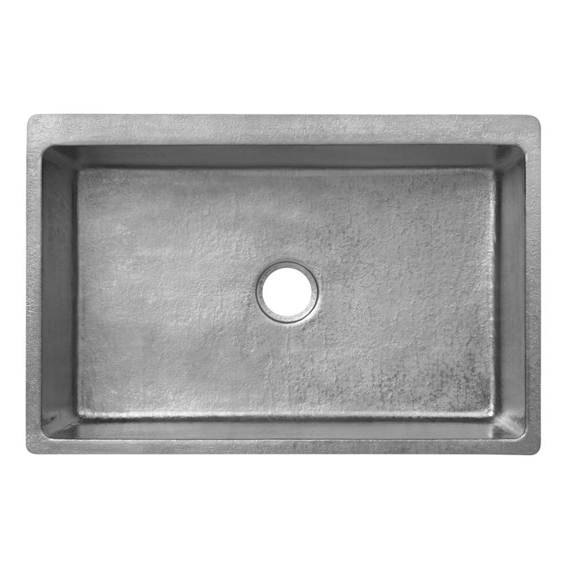 Terra Firma 33'' L Single Basin Kitchen Sink, Nickel