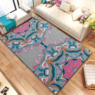 Élégant tapis tissé (3,1 x 4,6 pi), 100% polyester, à pois en feutre antidérapant | Tricot Raschel, hauteur de poils de 0,4 po | Lavable à la machine, impression numérique | Parfait pour le salon, la chambre à coucher et le bureau