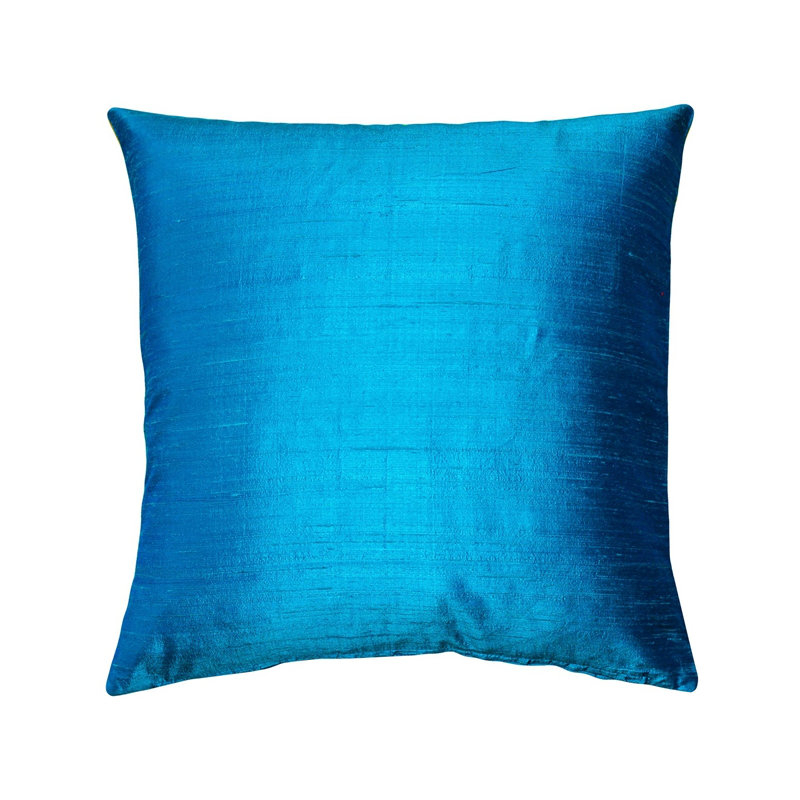 Housse et coussin à recouvrir carré Sankara, H 16 po x l 16 po x P 5 po, Bleu paon