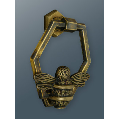 Jeannine Black Hexagon Bee Door Knocker